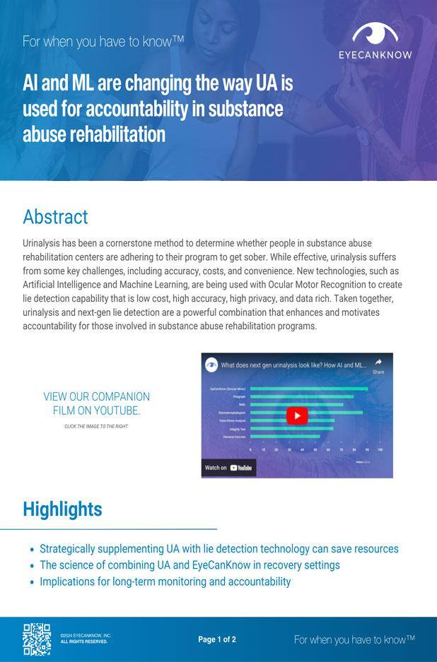 Changing the way UA is used in substance abuse rehabilitation
